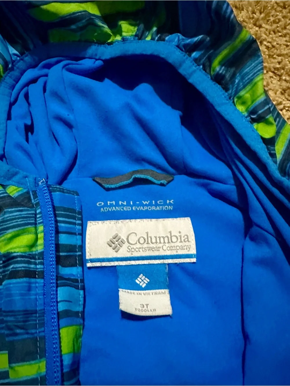 Columbia Striped Windbreaker Jacket 3T Boys